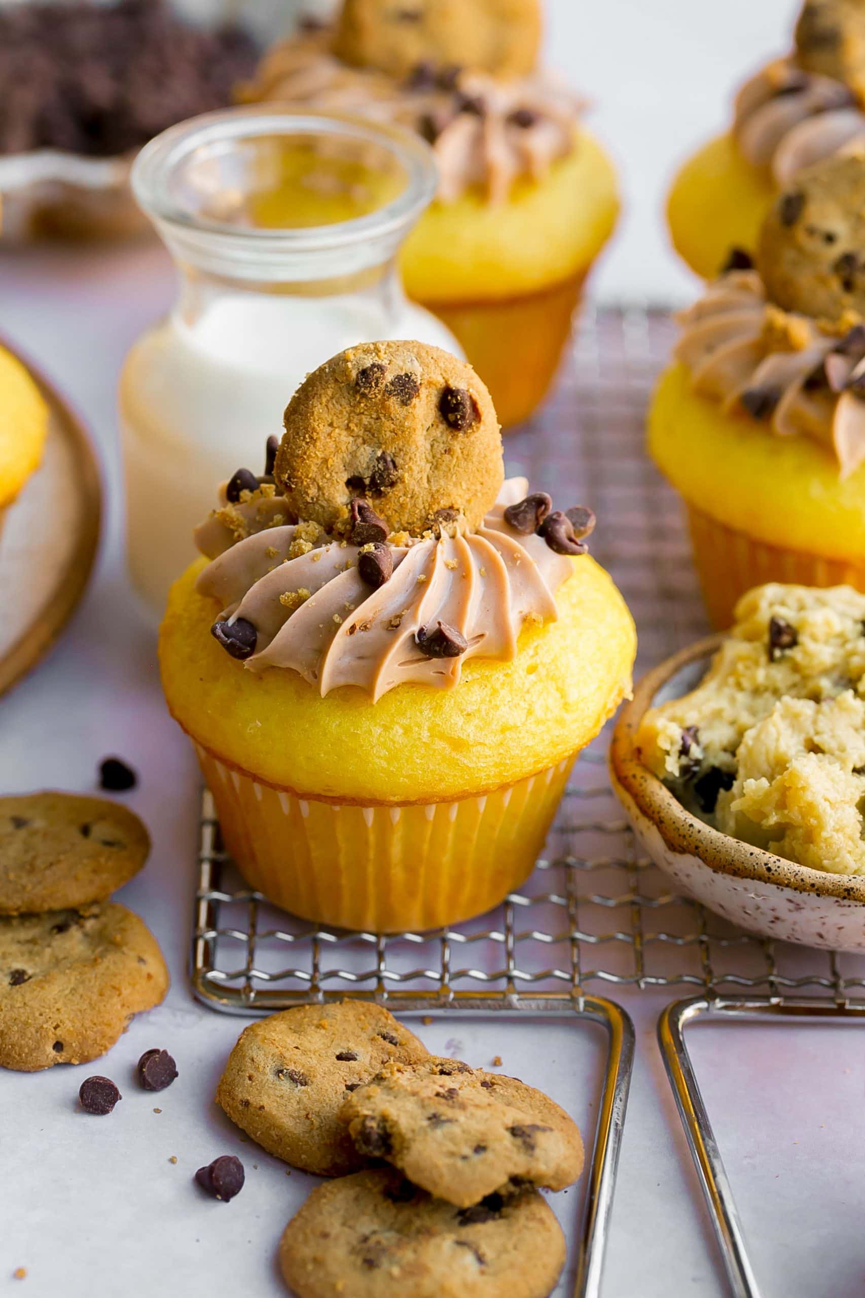 Chocolate Chip Cookie Dough Stuffed Cupcakes
