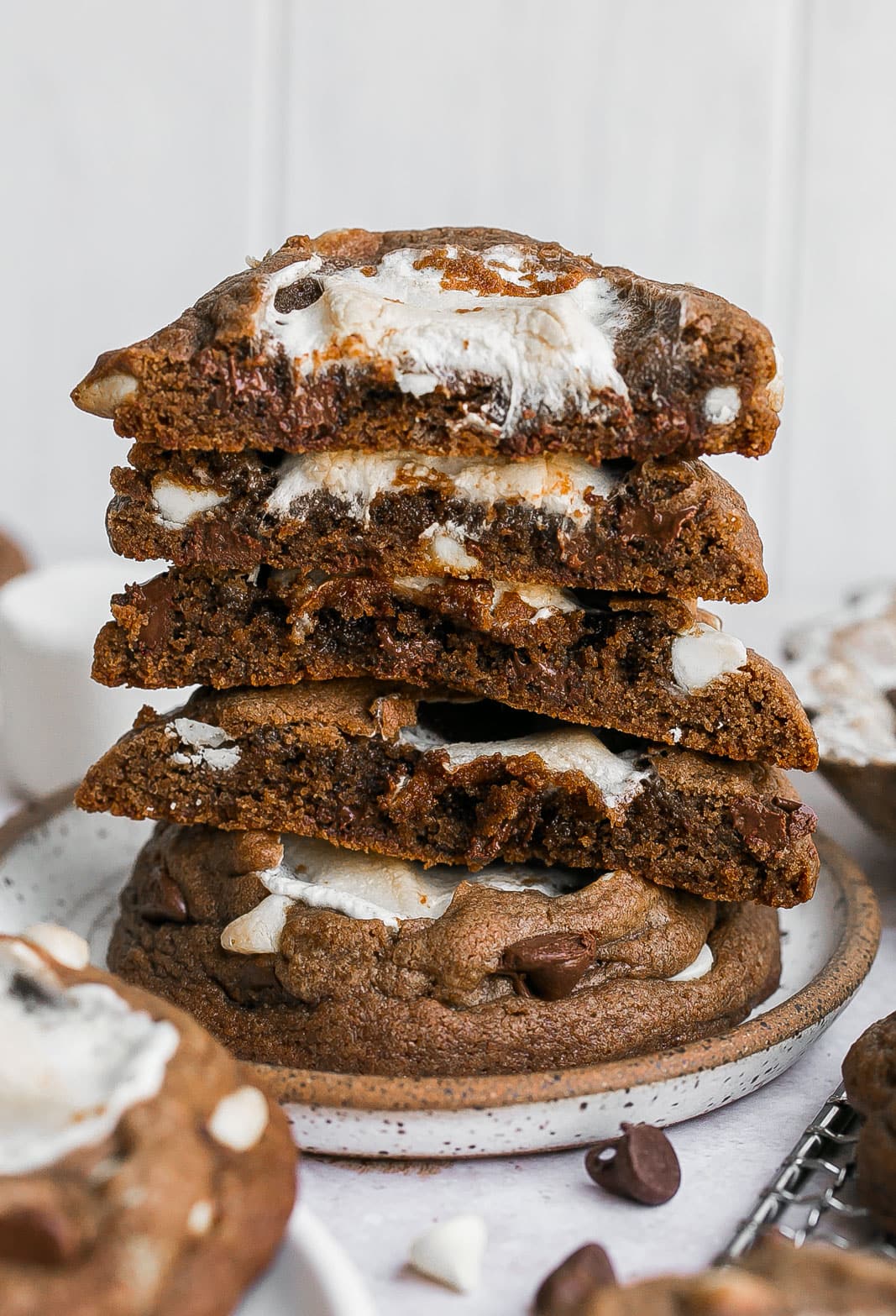 Inside of marshmallow cookies.