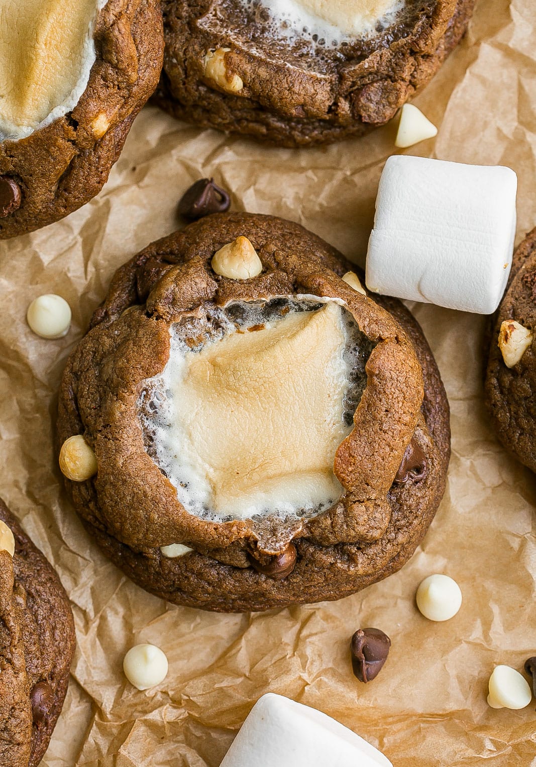 Giant chocolate marshmallow cookie.